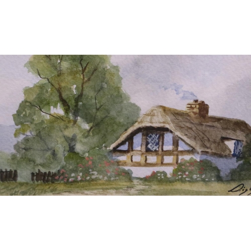 3043 - Digby Page (b.1945): a set of four watercolours, each 22 x 10 cm. Not available for in-house P&P