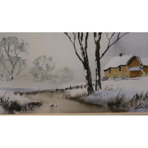 3043 - Digby Page (b.1945): a set of four watercolours, each 22 x 10 cm. Not available for in-house P&P