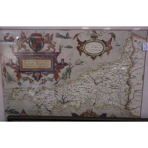 3061 - A collection of reprint antiquarian maps, including Saxtons Lancashire etc (8). P&P Group 2 (£18+VAT... 