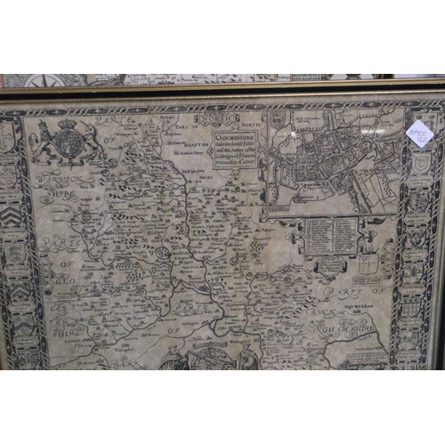 3061 - A collection of reprint antiquarian maps, including Saxtons Lancashire etc (8). P&P Group 2 (£18+VAT... 