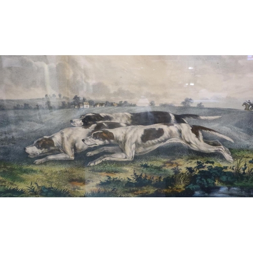 3066 - Pair of sporting dog prints, A Sharp Look Out Over The Open, 35 x 25 cm. Not available for in-house ... 