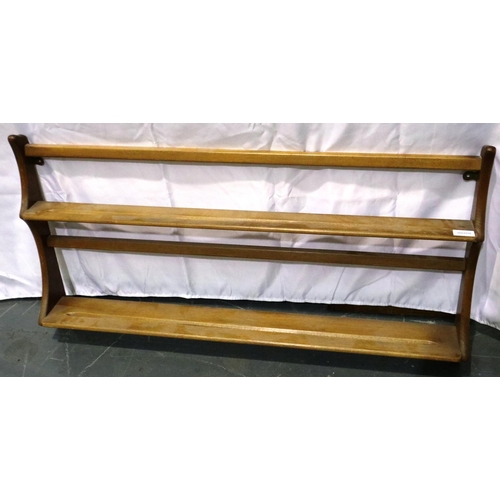 3079 - Three Ercol elm plate racks, each 50 x 100 cm. Not available for in-house P&P