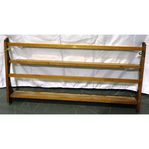 3079 - Three Ercol elm plate racks, each 50 x 100 cm. Not available for in-house P&P