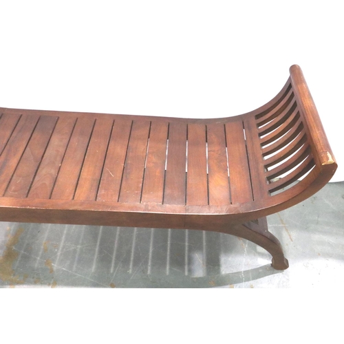 3086 - Hardwood x-frame window seat, L: 120 cm. Not available for in-house P&P