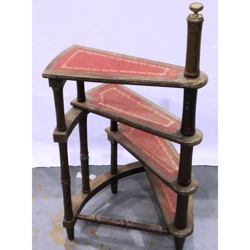 3088 - Set of reproduction library steps, H: 94 cm. Not available for in-house P&P