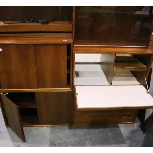 3090 - Modular Danish lounge furniture. Good condition minor damage to shelves and corners, doors/drawers a... 