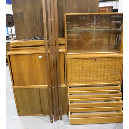 3090 - Modular Danish lounge furniture. Good condition minor damage to shelves and corners, doors/drawers a... 