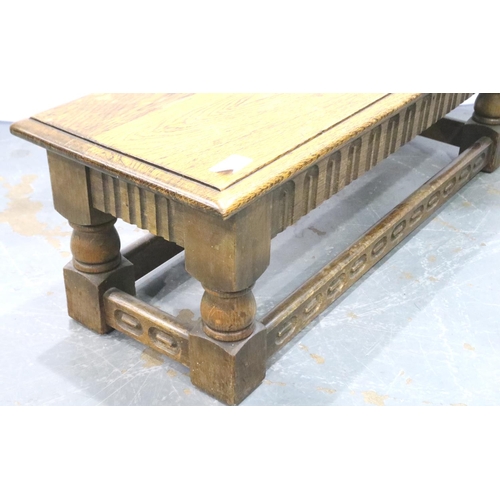 3104 - Low oak occasional table, 76 x 28 x 26 cm H. Not available for in-house P&P