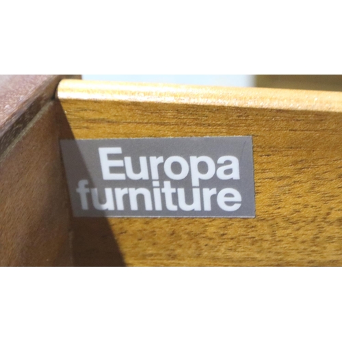 3109 - Europa Furniture teak effect asymmetric eight drawer side board, 150 x 45 x 66 cm. Not available for... 