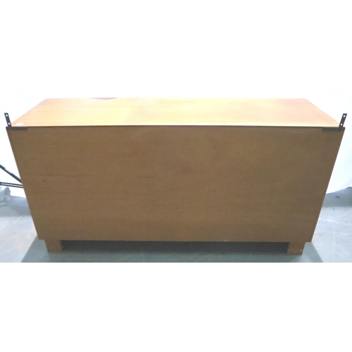 3113 - 1970s teak G-plan asymmetric sideboard, 140 x 46 x 72 cm H. Not available for in-house P&P