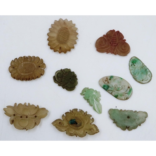 3293 - Mixed early Oriental carved jade attachments and buttons, largest L: 28 mm. P&P Group 1 (£14+VAT for... 