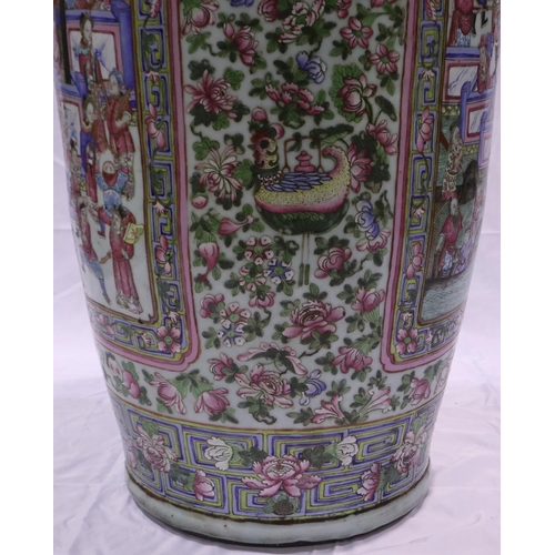 3300 - A rare and important monumental pair of Daoguang period Chinese famille rose Water Margin floor vase... 