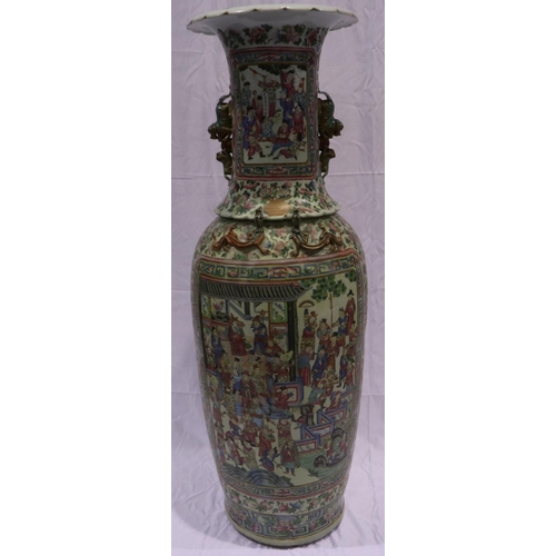 3300 - A rare and important monumental pair of Daoguang period Chinese famille rose Water Margin floor vase... 