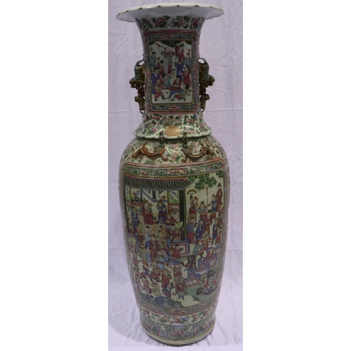 3300 - A rare and important monumental pair of Daoguang period Chinese famille rose Water Margin floor vase... 