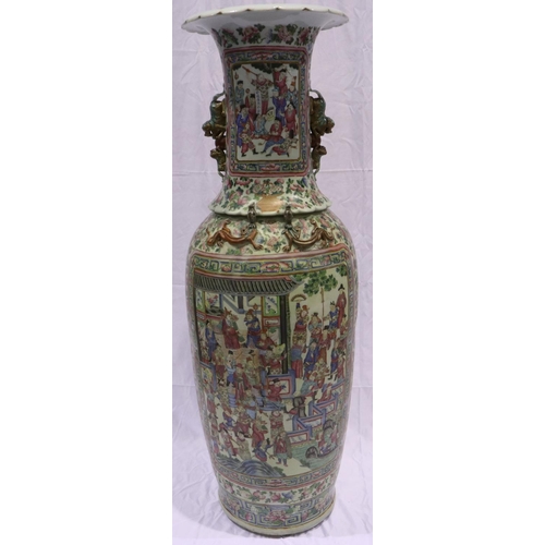 3300 - A rare and important monumental pair of Daoguang period Chinese famille rose Water Margin floor vase... 