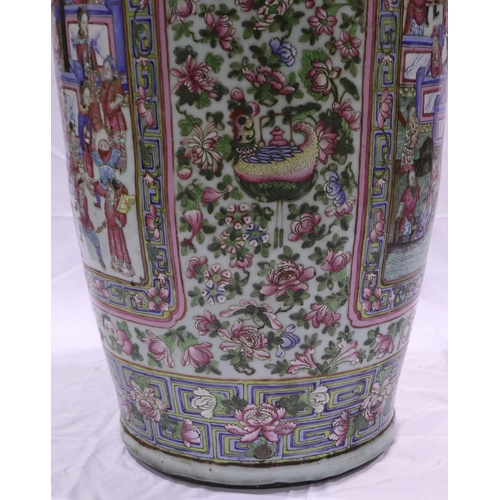 3300 - A rare and important monumental pair of Daoguang period Chinese famille rose Water Margin floor vase... 