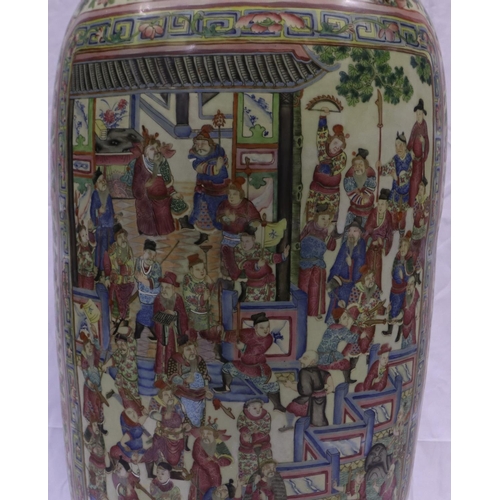 3300 - A rare and important monumental pair of Daoguang period Chinese famille rose Water Margin floor vase... 