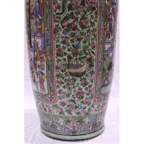 3300 - A rare and important monumental pair of Daoguang period Chinese famille rose Water Margin floor vase... 