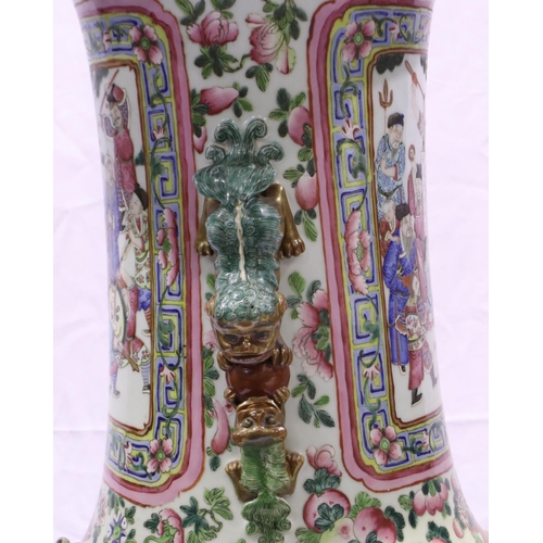 3300 - A rare and important monumental pair of Daoguang period Chinese famille rose Water Margin floor vase... 