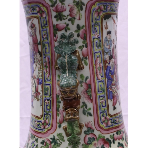 3300 - A rare and important monumental pair of Daoguang period Chinese famille rose Water Margin floor vase... 