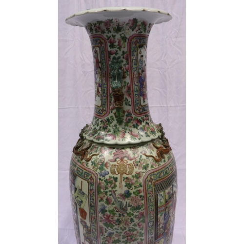 3300 - A rare and important monumental pair of Daoguang period Chinese famille rose Water Margin floor vase... 