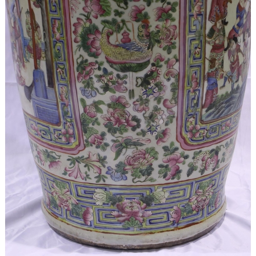 3300 - A rare and important monumental pair of Daoguang period Chinese famille rose Water Margin floor vase... 