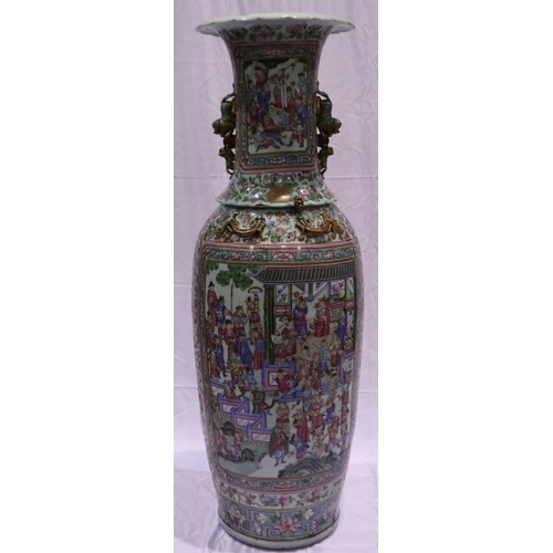 3300 - A rare and important monumental pair of Daoguang period Chinese famille rose Water Margin floor vase... 