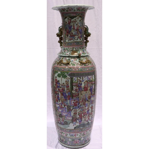 3300 - A rare and important monumental pair of Daoguang period Chinese famille rose Water Margin floor vase... 