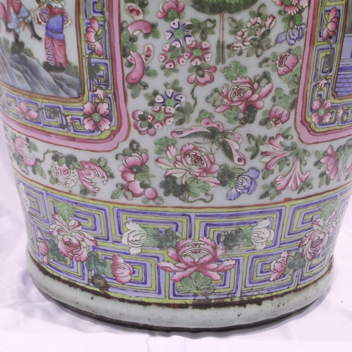 3300 - A rare and important monumental pair of Daoguang period Chinese famille rose Water Margin floor vase... 