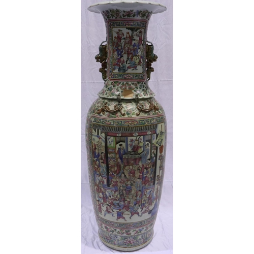 3300 - A rare and important monumental pair of Daoguang period Chinese famille rose Water Margin floor vase... 