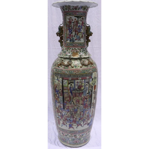 3300 - A rare and important monumental pair of Daoguang period Chinese famille rose Water Margin floor vase... 