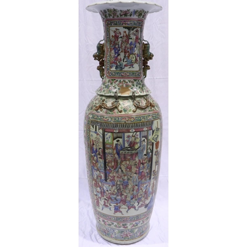 3300 - A rare and important monumental pair of Daoguang period Chinese famille rose Water Margin floor vase... 