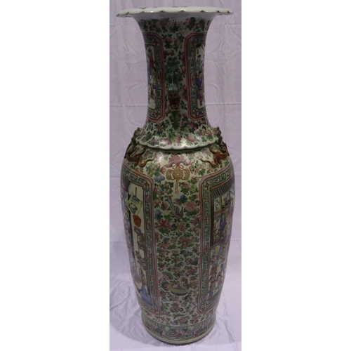 3300 - A rare and important monumental pair of Daoguang period Chinese famille rose Water Margin floor vase... 