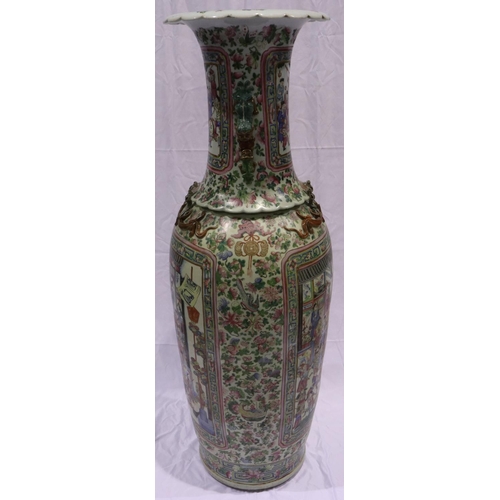 3300 - A rare and important monumental pair of Daoguang period Chinese famille rose Water Margin floor vase... 