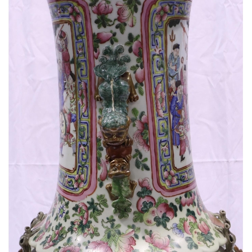 3300 - A rare and important monumental pair of Daoguang period Chinese famille rose Water Margin floor vase... 