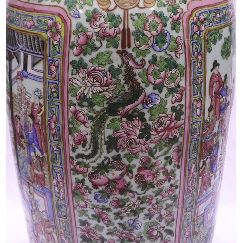 3300 - A rare and important monumental pair of Daoguang period Chinese famille rose Water Margin floor vase... 