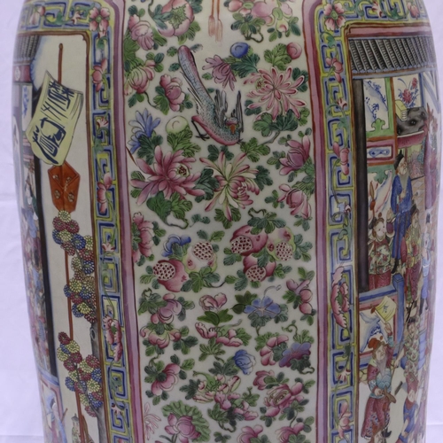 3300 - A rare and important monumental pair of Daoguang period Chinese famille rose Water Margin floor vase... 