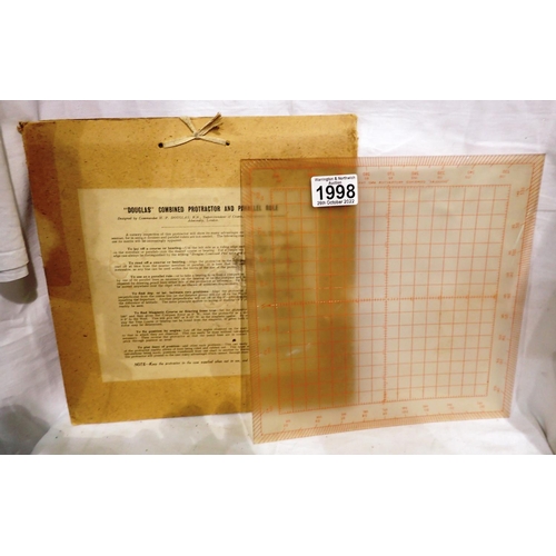 1998 - Douglas Combined Protractor and Parallel Rule, in card slip-case. P&P Group 1 (£14+VAT for the first... 