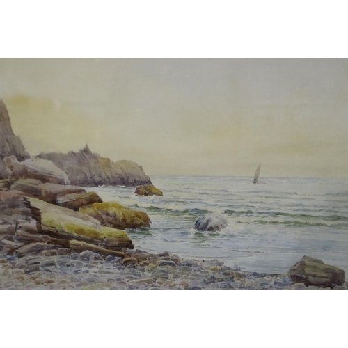 2009 - Fred Wildash (19th / 20th century): a pair of watercolours, coastal landscapes, each 30 x 55 cm. Not... 