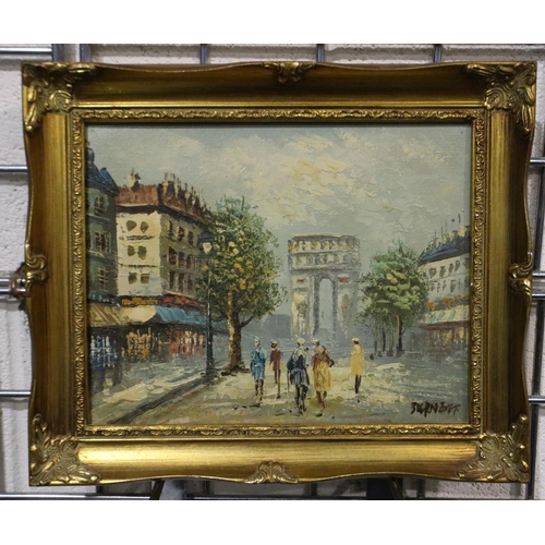 2017 - Caroline Burnett (1877-1950): impasto oil on canvas, Parisian street scene, 24 x 19 cm. P&P Group 2 ... 