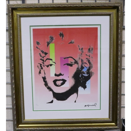 2034 - Andy Warhol (1928-1987), artist signed limited edition pop-art print, Marilyn Monroe, 30/100. Not av... 