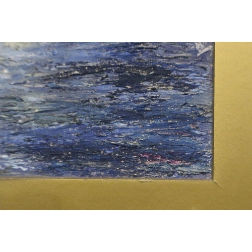 2039 - An unattributed 19th century impasto oils on board, moonlit river scene, 25 x 35 cm, unsigned. Not a... 