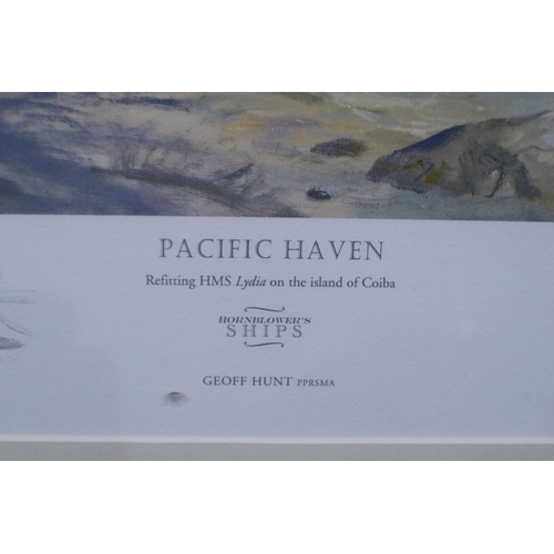 2042 - Geoff Hunt RSMA (b. 1946): artist signed, limited edition colour print, Pacific Haven, 676/750, 50 x... 