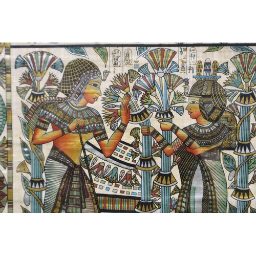 2048 - A pair of modern Egyptian papyrus pictures, each 61 x 84 cm. Not available for in-house P&P