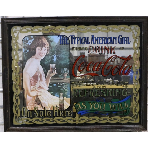 2050 - A 20th century Coca-Cola advertising mirror, 59 x 46 cm. Not available for in-house P&P