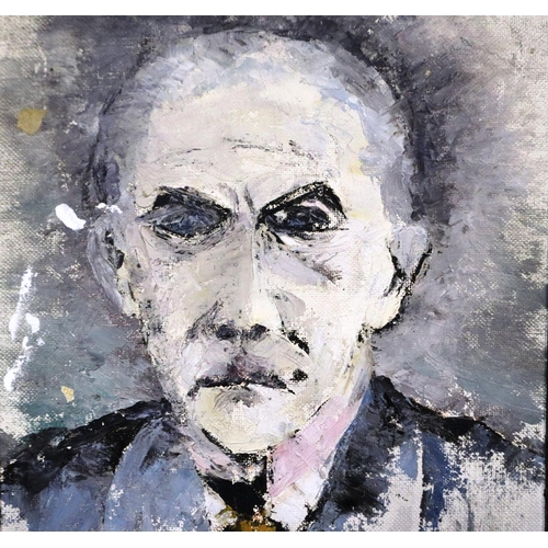 2053 - After Lawrence Stephen Lowry (1887-1976), oil on canvas, portrait of a man, 50 x 40 cm. Not availabl... 