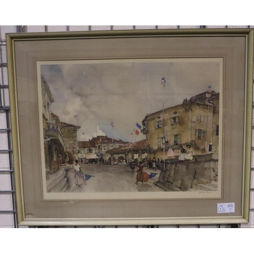 2057 - William Russell Flint RA ROI (1880-1969): artist signed colour lithograph, Le Quatorze Juillet, with... 