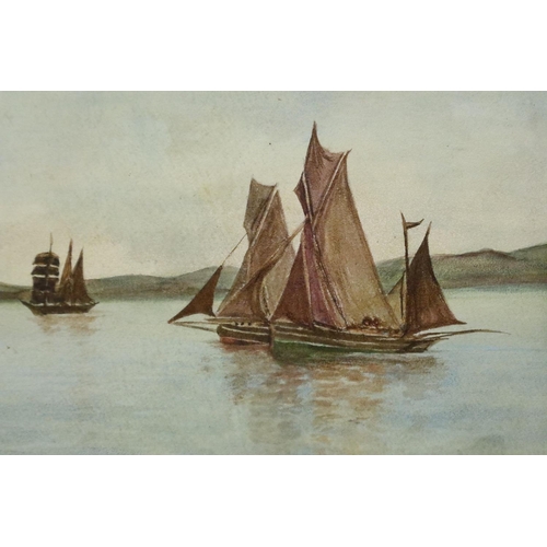 2085 - In the manner of Garman Morris (1900-1930): pair of watercolours, fishing boats on calm waters, each... 