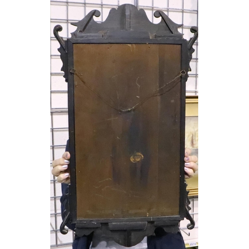 2096 - A Regency period burr walnut framed wall mirror, overall 38 x 66 cm. Not available for in-house P&P