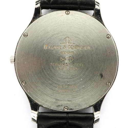 46 - Baume & Mercier: gents Geneve wristwatch on leather strap, working at lotting. P&P Group 1 (£14+VAT ... 